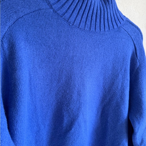 Loft Blue Wool Blend Turtleneck Tunic Sweater Womens M Winter Feminine - Picture 2 of 6